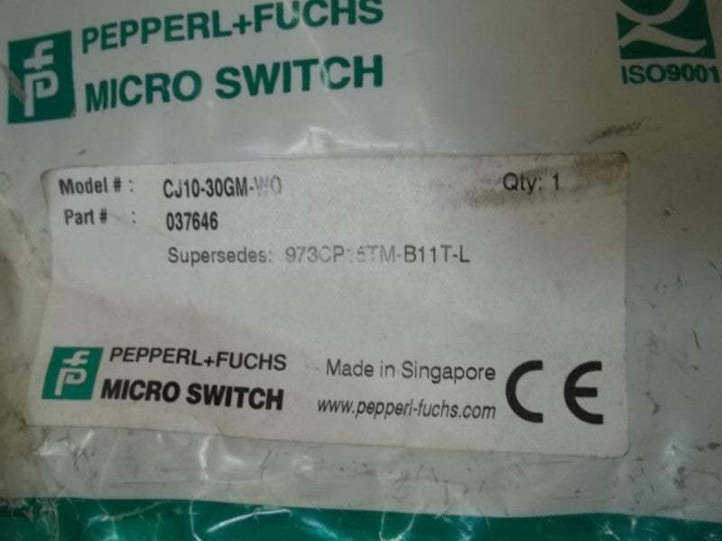 PEPPERL+FUCHS CJ10-30GM-WO PROXIMITY SWITCH * NEW IN FACTORY BAG *
