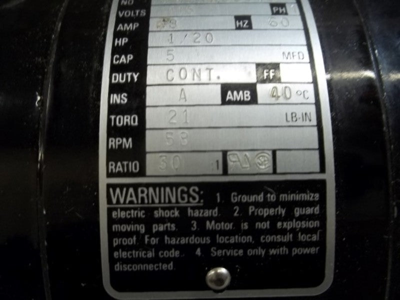 BODINE ELECTRIC NCI-33R 115V 1/20 HP GEAR MOTOR * NEW *