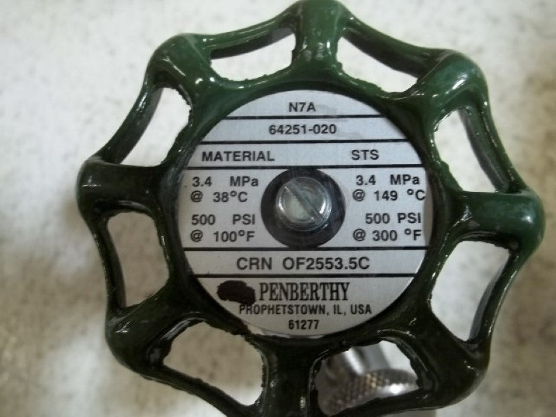 LOT OF 2 PENBERTHY 64251-020 GAGE VALVES *NEW IN BOX*