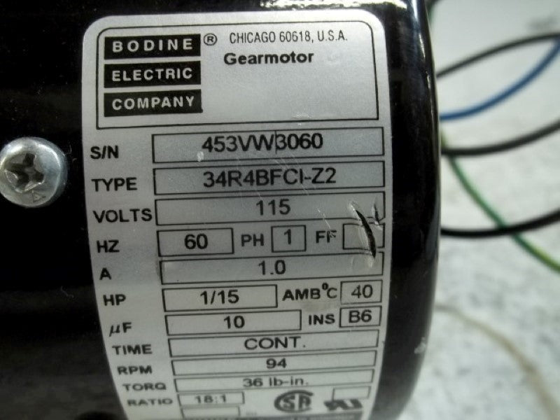 BODINE 34R4BFCI-Z2 GEAR MOTOR 115 V * NEW *