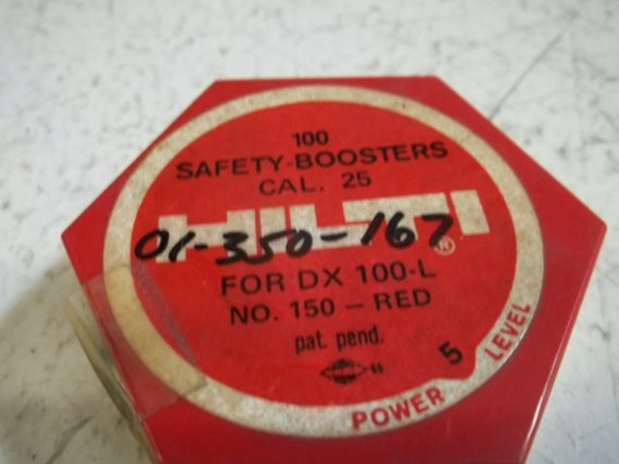 LOT OF 100 HILTI CAL.25 SAFETY BOOSTERS *NEW IN BOX*