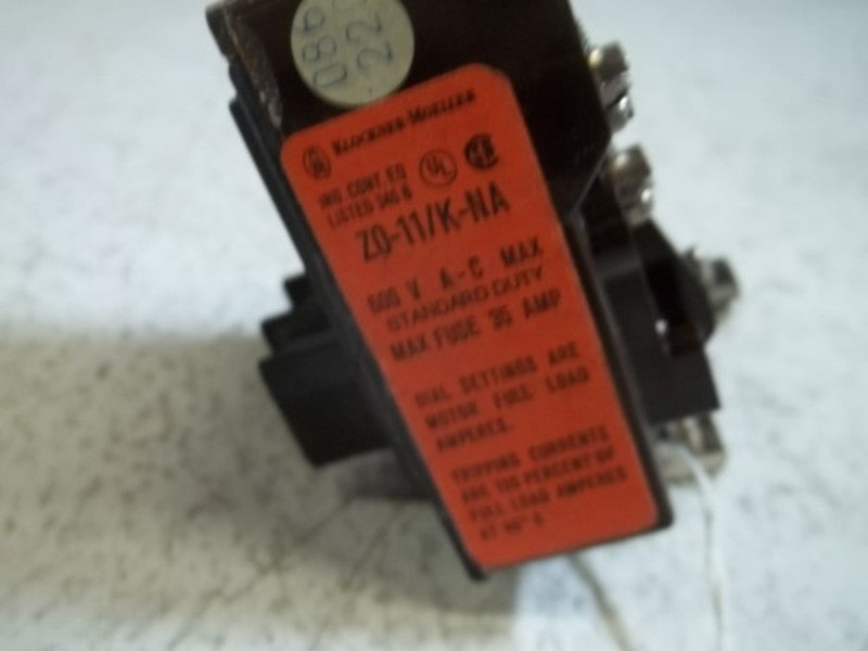 KLOCKNER MOELLER Z0-11/K-NA OVERLOAD RELAY 600V * USED *