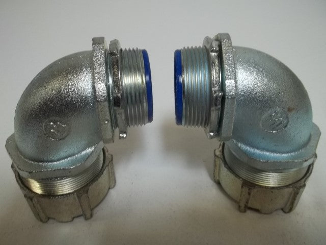 LOT OF 2 5356 THOMAS & BETTS 11/2" LIQUIDTIGHT CONNECTOR 90 ANGLE *NEW IN BOX*