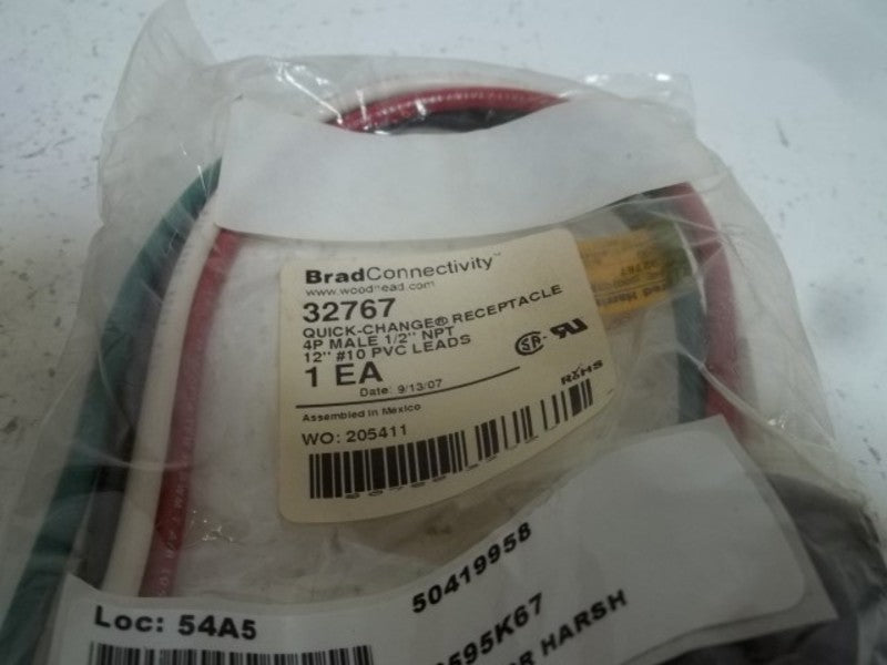 BRAD CONNECTIVITY 32767 RECEPTACLE * NEW IN A BAG *