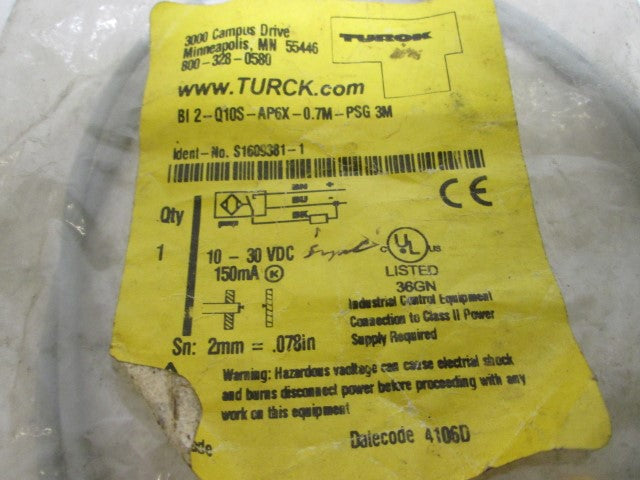 TURCK BI2-Q10S-AP6X-0.7M-PSG3M RECTANGULAR SENSOR * NEW IN A BAG *
