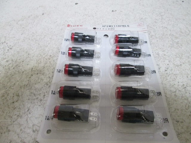 IDEC AP2M111RPN10 RED LED PILOT LIGHT (PKG OF 10) * NEW IN ORIGINAL PACKAGE *