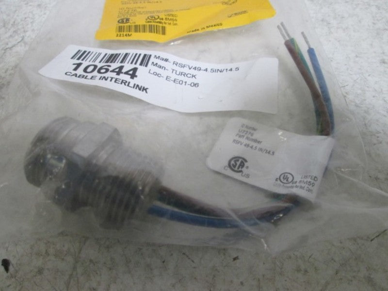 TURCK RSFV49-4.5 IN/14.5 NETWORK RECEPTACLE * NEW IN A BAG *