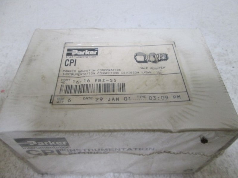 LOT OF 6 PARKER 16-16 FBZ-SS CPI FITTING *FACTORY SEALED*