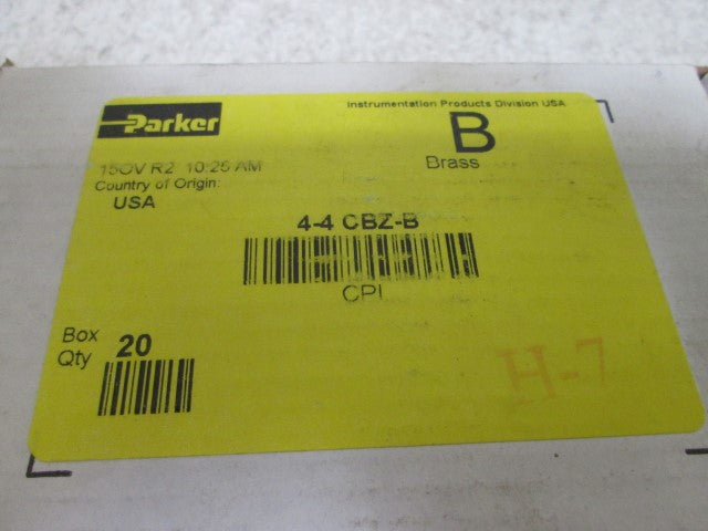 LOT OF 20 PARKER 4-4 CBZ-B MALE ELBOW BRASS 1/4" *NEW IN BOX*