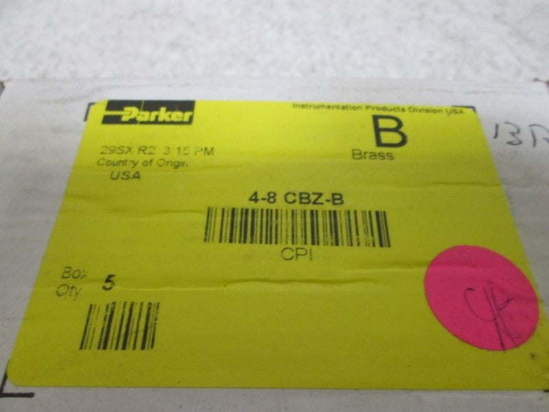 LOT OF 5 PARKER 4-8 CBZ-B BRASS MALE ELBOW *NEW IN BOX*
