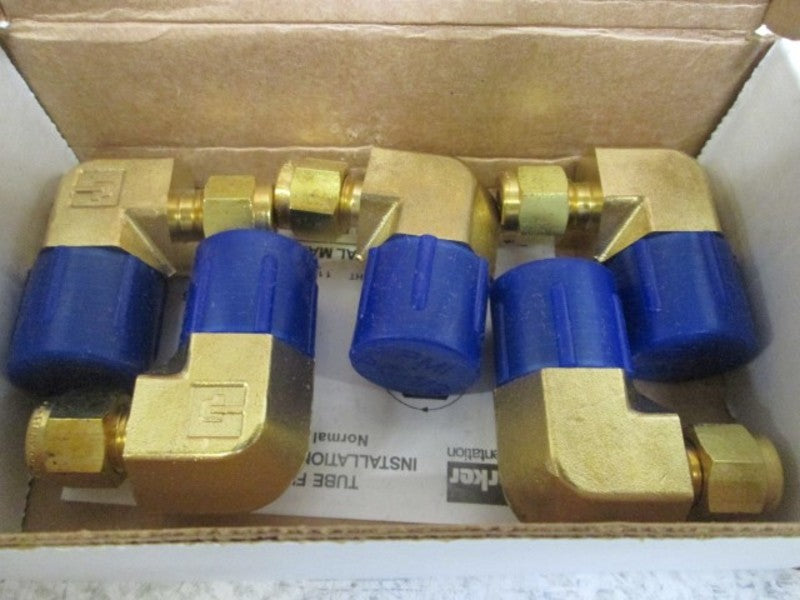 LOT OF 5 PARKER 4-8 CBZ-B BRASS MALE ELBOW *NEW IN BOX*