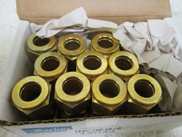 LOT OF 10 PARKER 8-8 HBZ-B BRASS TUBE UNION FITTING *NEW IN BOX*