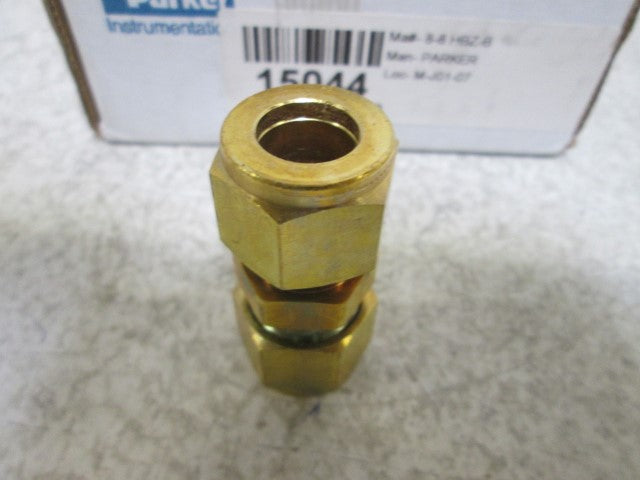 LOT OF 10 PARKER 8-8 HBZ-B BRASS TUBE UNION FITTING *NEW IN BOX*