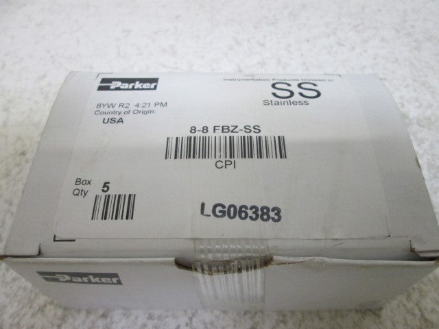 LOT OF 5 PARKER 8-8 FBZ-SS CPI FITTING *NEW IN BOX*