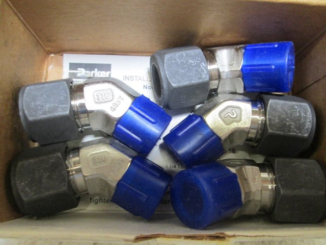 LOT OF 5 PARKER 8-6 VBZ-SS MALE ELBOW *NEW IN BOX*