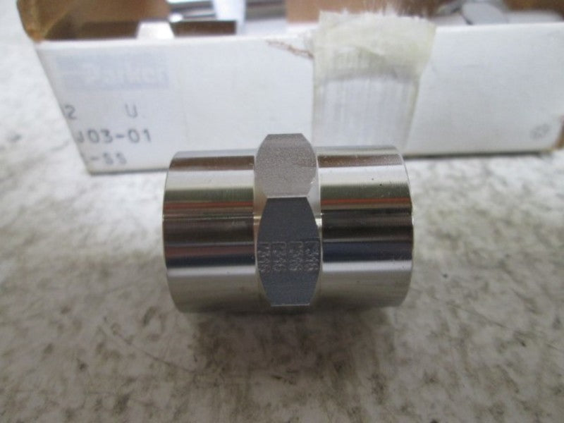 LOT OF 5 PARKER 6-6 FHC-SS FEMALE HEX COUPLING *NEW IN BOX*