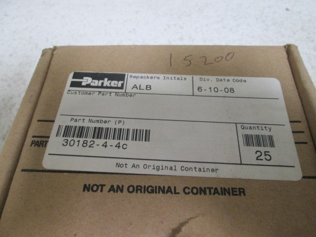 LOT OF 25 PARKER 30182-4-4C PUSH LOK *NEW IN BOX*