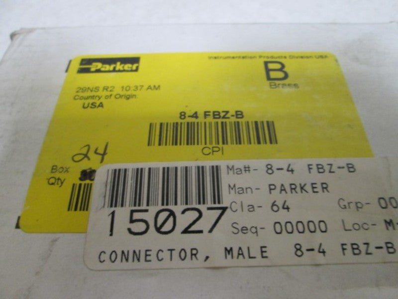 LOT OF 24 PARKER 8-4 FBZ-B MALE CONNECTOR *NEW IN BOX*