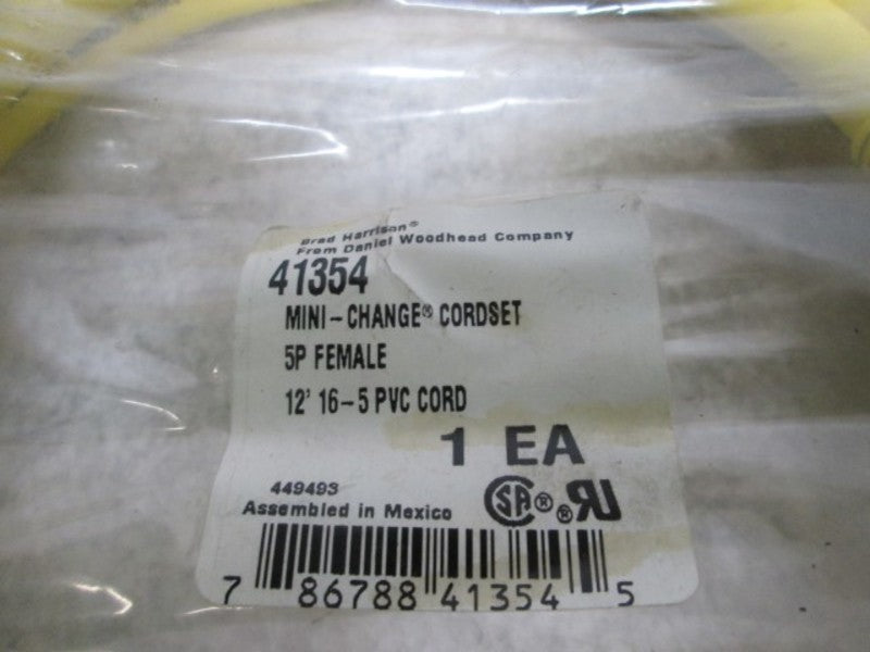 BRAD HARRISON 41354 FEMALE 5 PIN CORDSET * NEW IN A BAG *