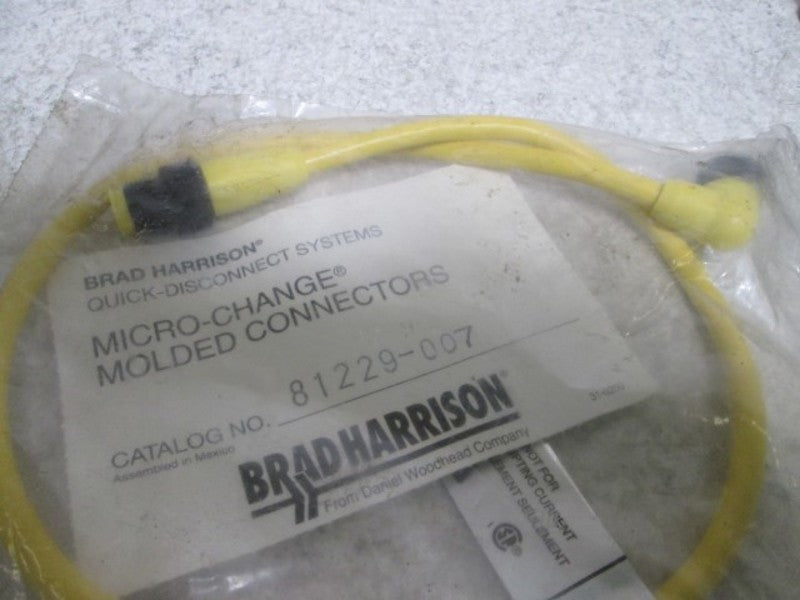 BRAD HARRISON 81229-007 3 PIN CABLE ASSEMBLY * NEW IN A BAG *
