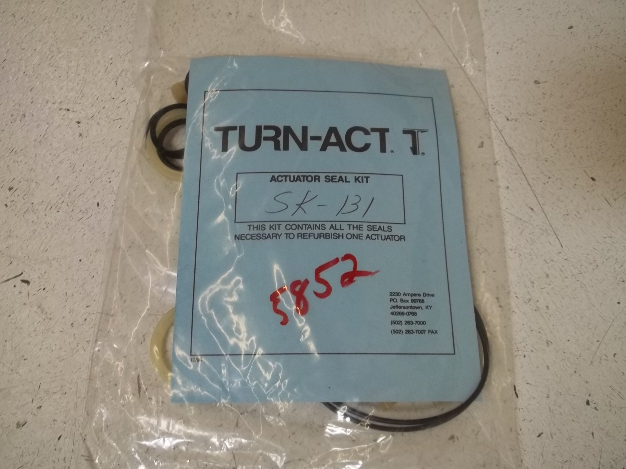 TURN-ACT SK-131 ACTUATOR SEAL KIT * NEW IN A FACTORY BAG *