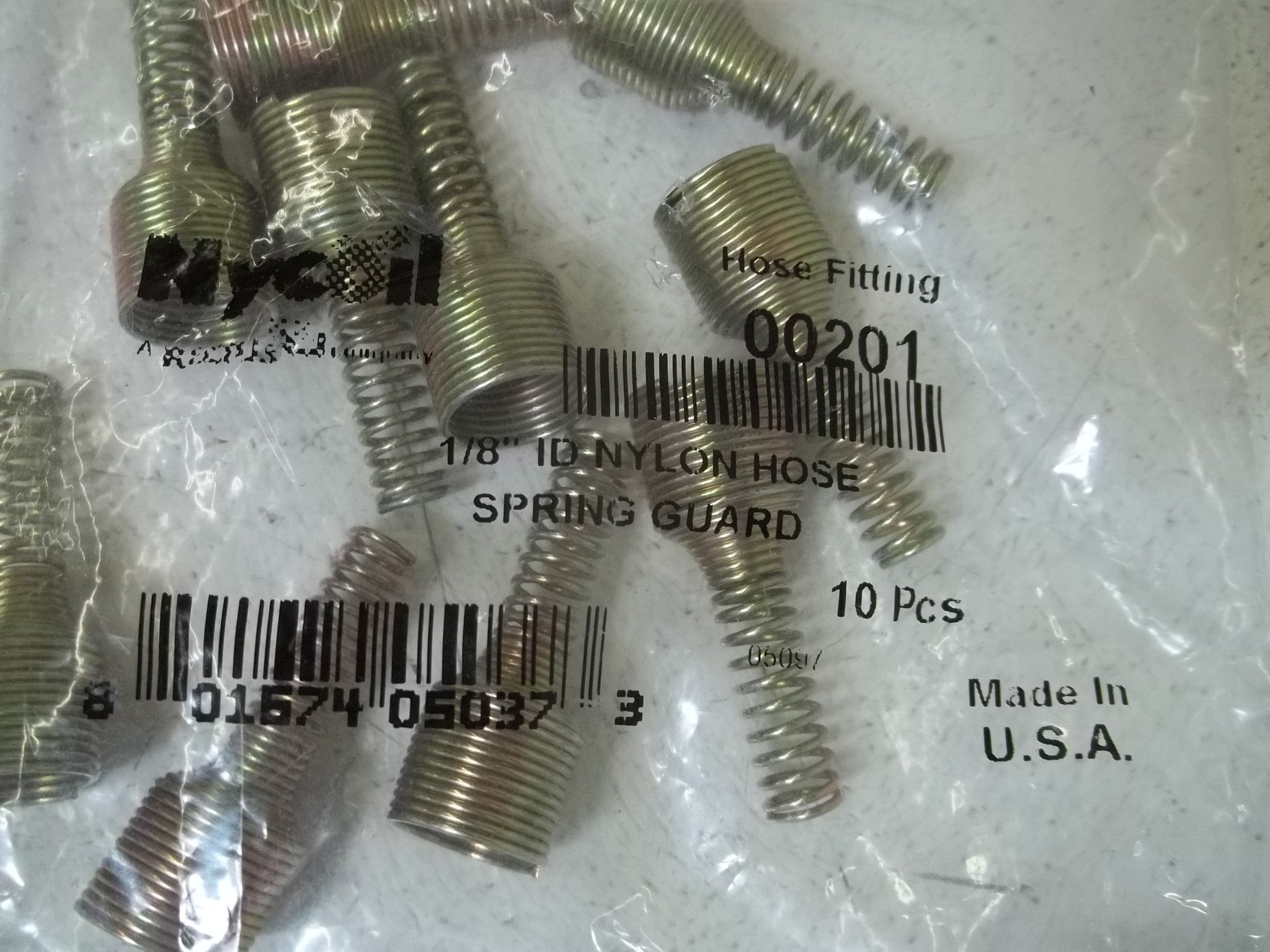LOT OF 10 NYCOIL 00201 1/8" ID NYLON HOSE SPRING GUARD *NEW IN A FACTORY BAG*