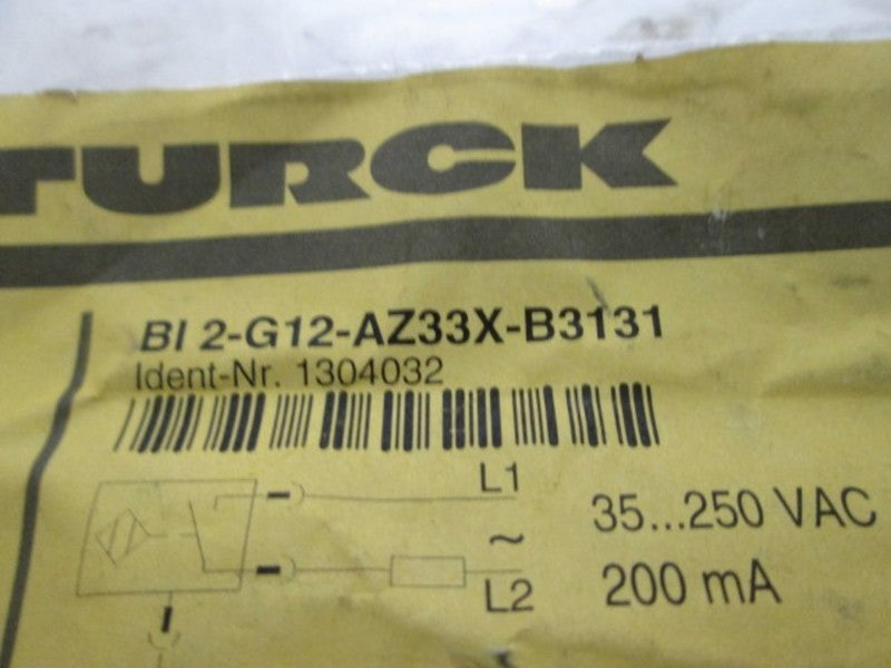 TURCK BI2-G12-AZ33X-B3131 2MM PROXIMITY SENSOR * NEW IN FACTORY BAG *