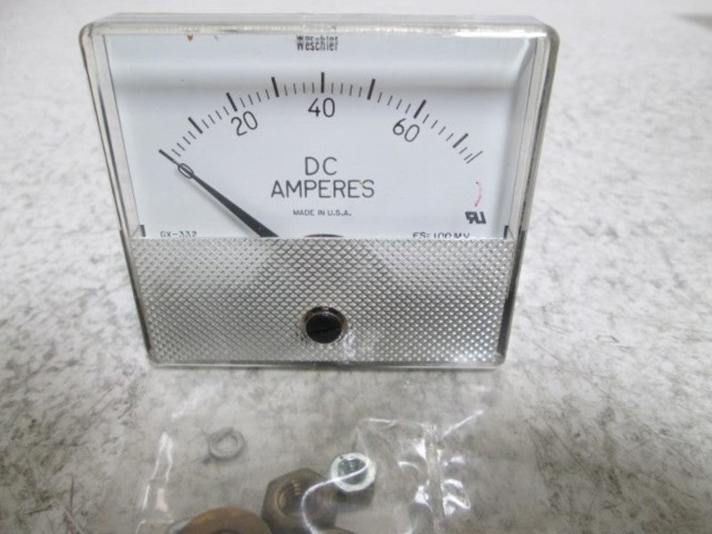 WESCHLER GX-332 PANEL METER 0-75 DC AMPERS * NEW IN  A BOX *