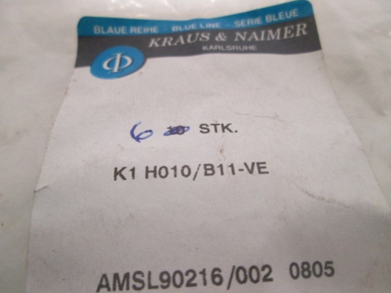 LOT OF 6 KRAUS&NAIMER K1 H010/B11-VE AUXILIARY CONTACT SIDE MOUNT *NEW IN A BAG*