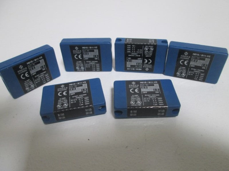 LOT OF 6 KRAUS&NAIMER K1 H010/B11-VE AUXILIARY CONTACT SIDE MOUNT *NEW IN A BAG*