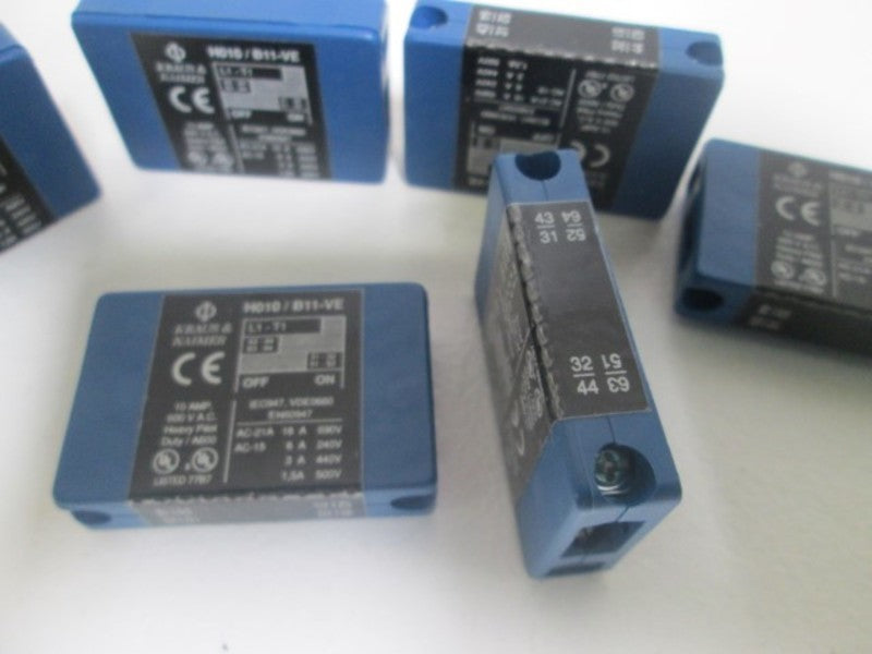 LOT OF 6 KRAUS&NAIMER K1 H010/B11-VE AUXILIARY CONTACT SIDE MOUNT *NEW IN A BAG*