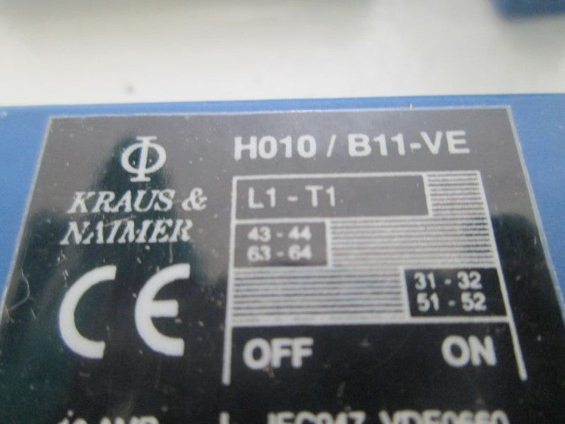 LOT OF 6 KRAUS&NAIMER K1 H010/B11-VE AUXILIARY CONTACT SIDE MOUNT *NEW IN A BAG*