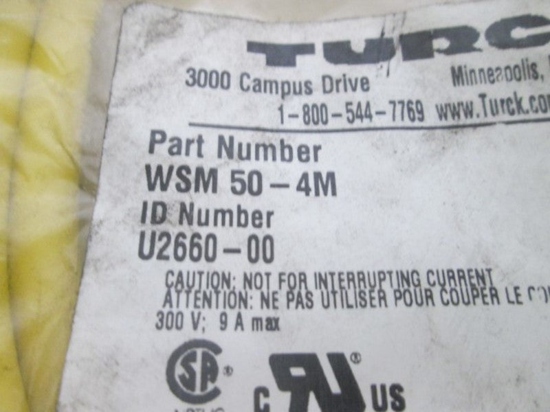 TURCK WSM 50-4M MINIFAST MOLDED CORDSET * NEW IN A BAG *
