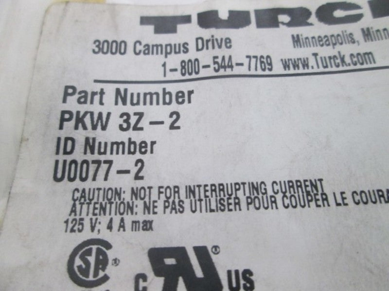 TURCK PKW 3Z-2 CORDSET * NEW IN A BAG *