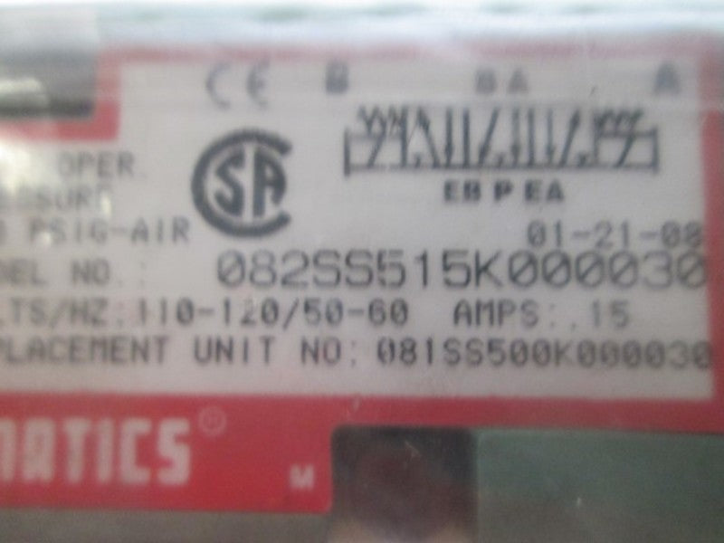 NUMATICS 082SS515K000030 SOLENOID VALVE 26AMP * NEW IN A BAG *