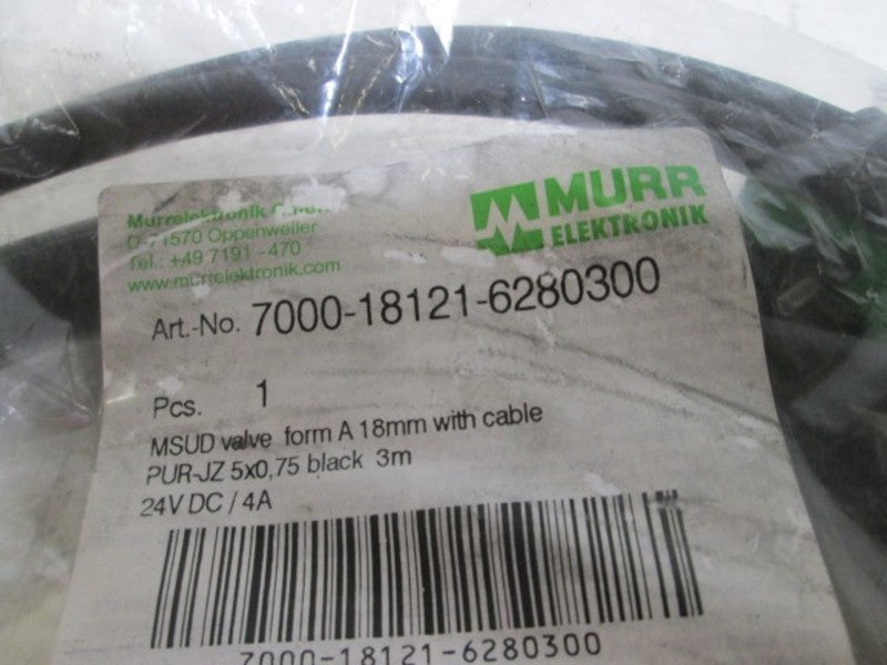 MURR ELEKTRONIK 7000-18121-6280300 VALVE FORM 18MM * NEW IN A BAG *