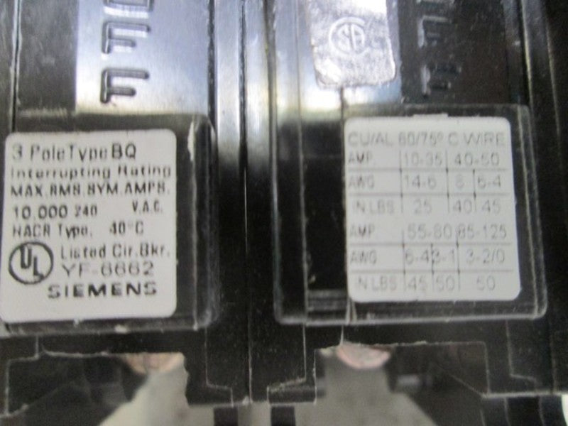LOT OF 4 SIEMENS BQ3B090 CIRCUIT BREAKER 3 POLE 90AMP *NEW IN BOX*