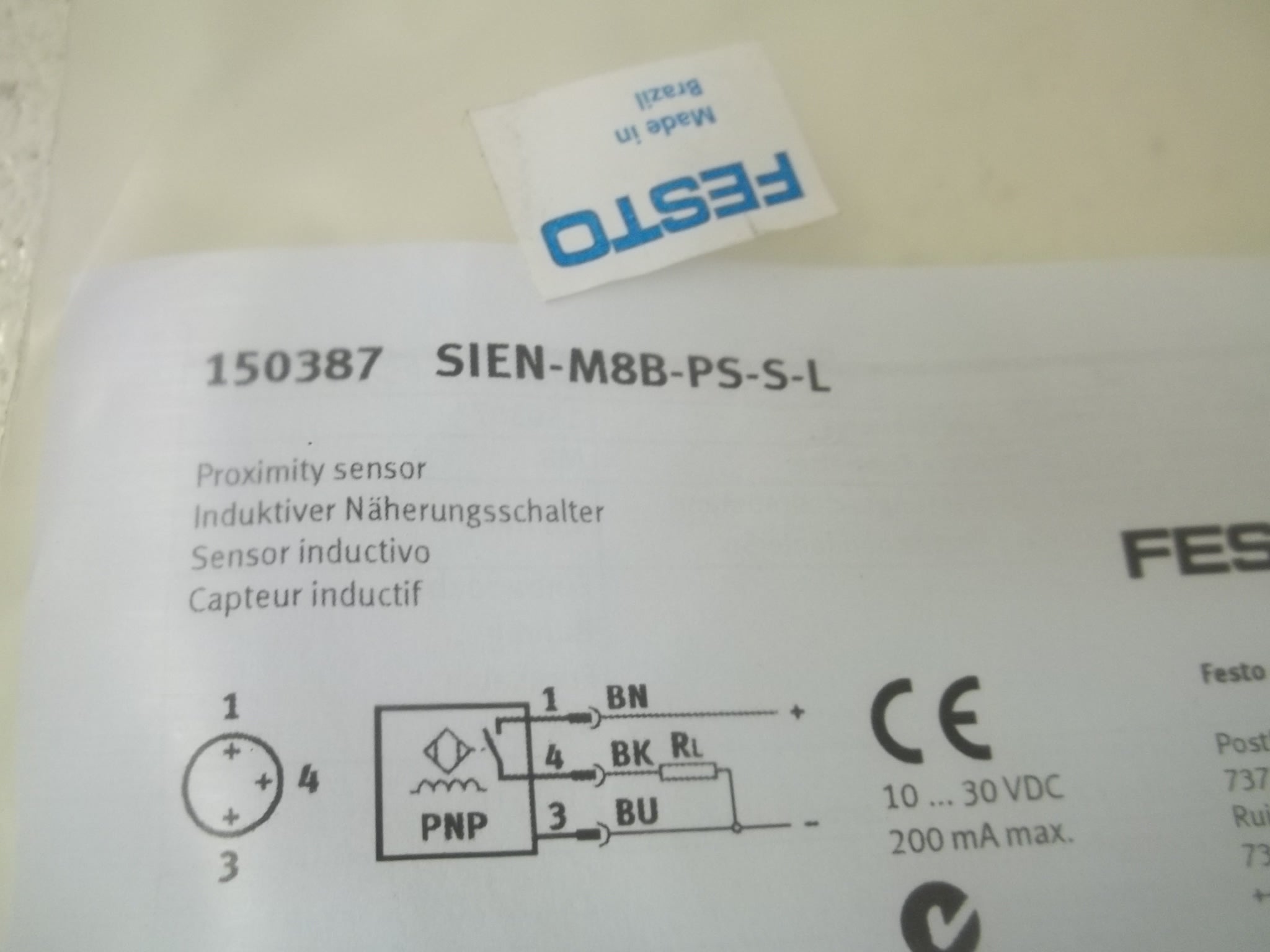 FESTO SIEN-M8B-PS-S-L PROXIMITY SENSOR * NEW IN A FACTORY BAG *