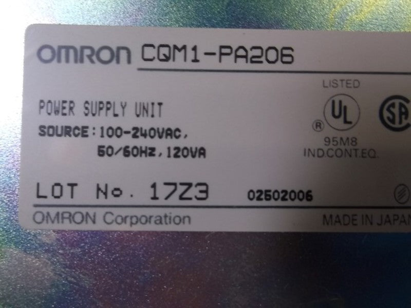 OMRON CQM1-PA206 POWER SUPPLY * USED *