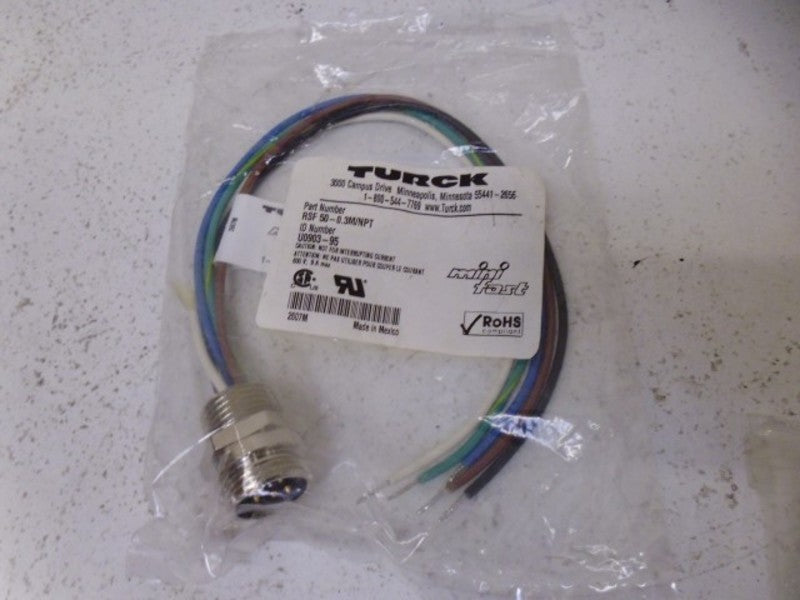 TURCK MINI-FAST RSF50-0.3M/NPT CONNECTOR * NEW IN FACTORY BAG *