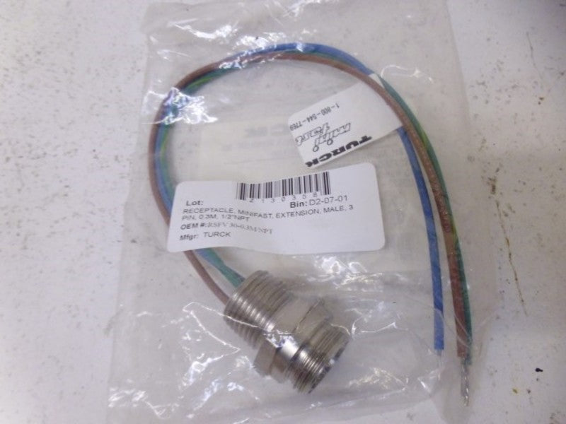 TURCK MINI-FAST RSFV 30-0.3M/NPT CONNECTOR * NEW IN FACTORY BAG *