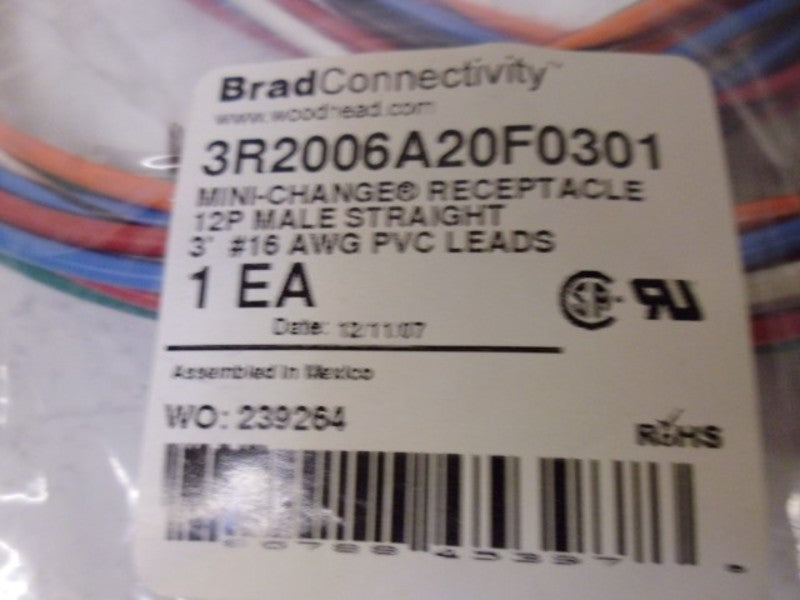 BRAD CONNECTIVITY 3R2006A20F0301 CABLE ASSEMBLY * NEW IN FACTORY BAG *