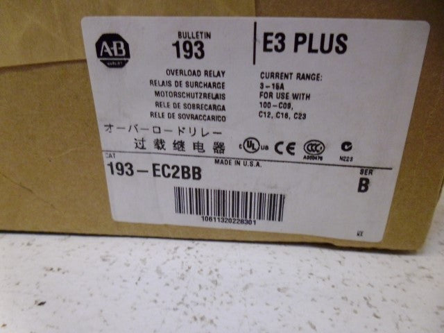 ALLEN BRADLEY 193-EC2BB SER. B SOLID STATE OVERLOAD RELAY * FACTORY SEALED *