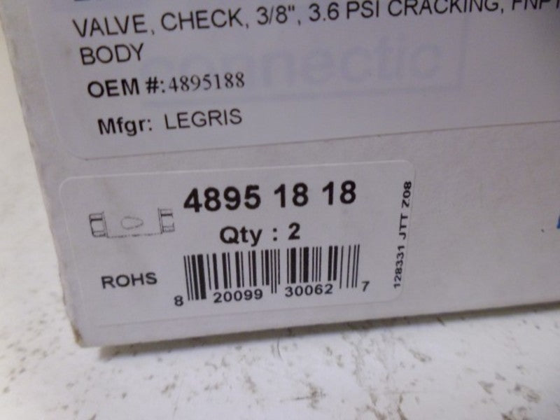 LOT OF 2 LEGRIS 4895 18 18 VALVE *NEW IN BOX*