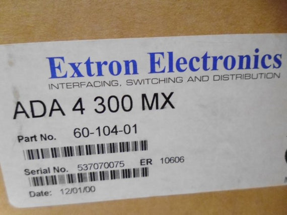 EXTRON ELECTRONICS ADA 4 300 MX DISTRIBUTION AMPLIFIER 60-104-01 * NEW IN BOX *