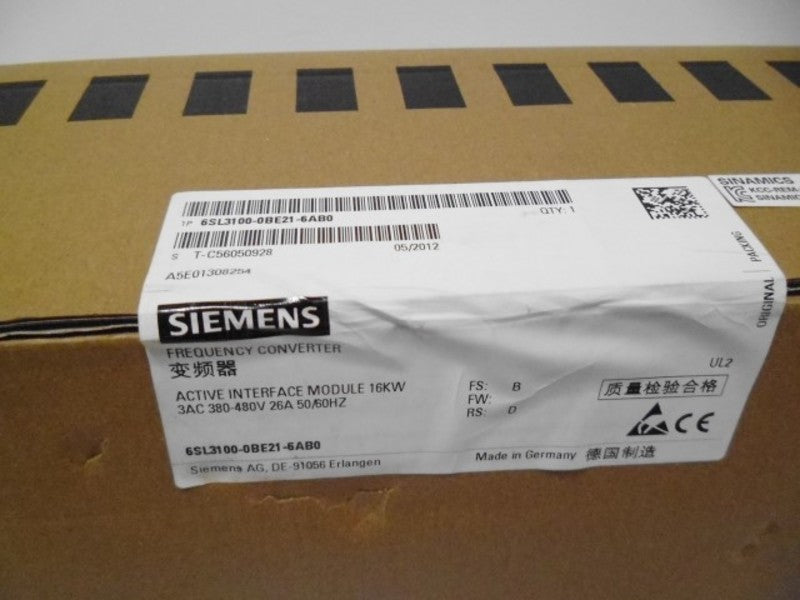 SIEMENS SINAMICS 6SL3100-OBE21-6AB0 MODULE DATE: 05/2012 * FACTORY SEALED *