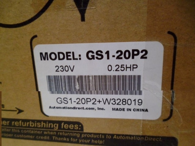AUTOMATION DIRECT GS1-20P2 AC MICRO DRIVE 0.25 HP 230V * FACTORY SEALED *