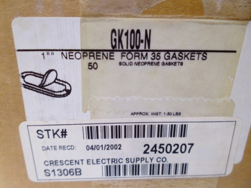 LOT OF 50 EGS GK100-N 1" NEOPRENE GASKET *NEW IN BOX*