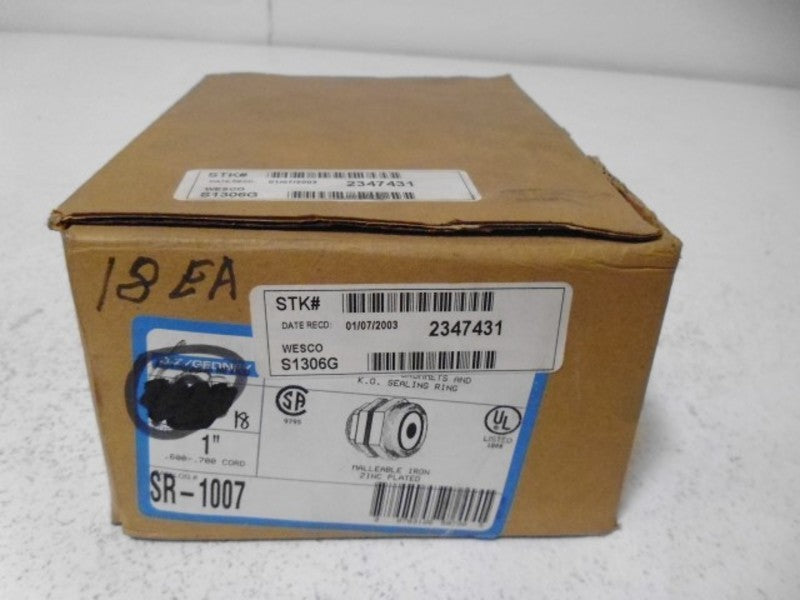 LOT OF 18 O-Z/GEDNEY SR1007 GROMMETS AND K.O. SEALING RING *NEW IN BOX*