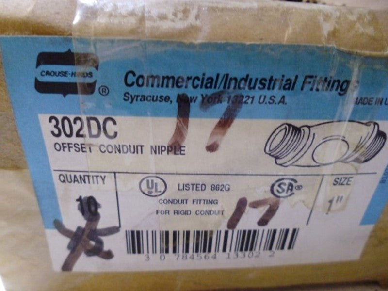 LOT OF 17 CROUSE-HINDS 302DC 1" OFFSET CONDUIT NIPPLE *NEW IN BOX*